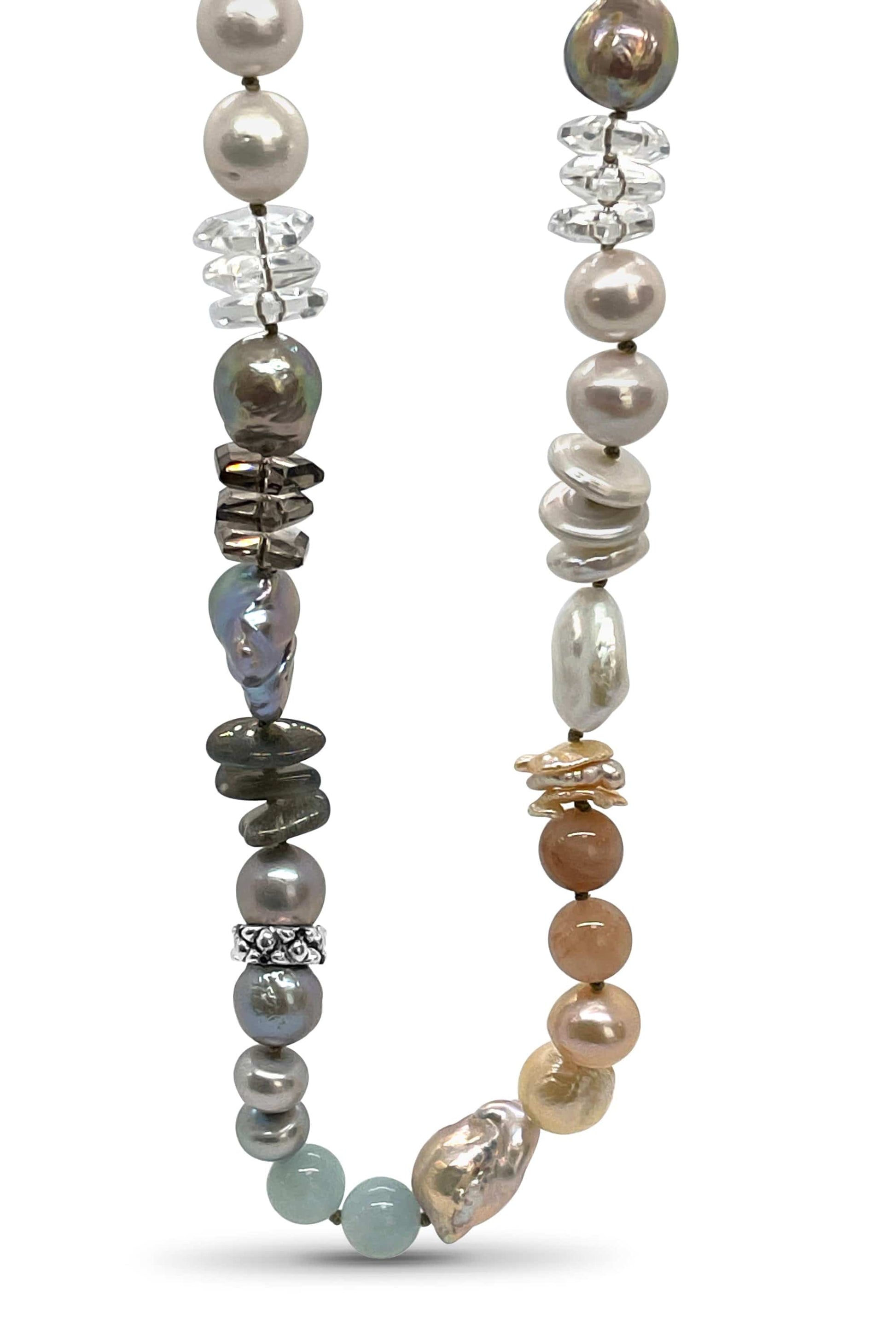 STEPHEN DWECK-Mixed Pearl and Quartz Necklace-SILVER