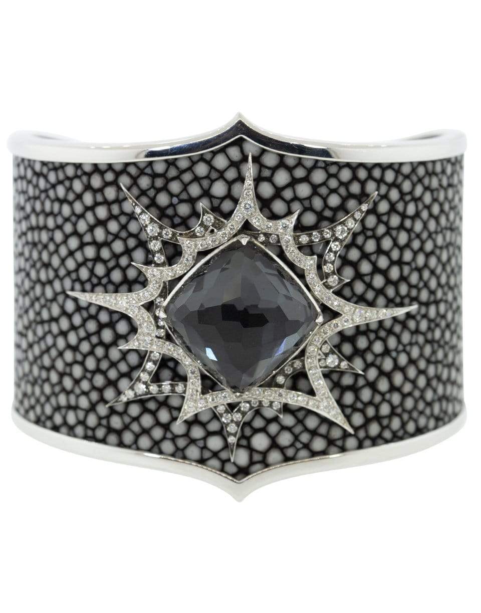 STEPHEN WEBSTER-Hematite Quartz Cuff-WHITE GOLD
