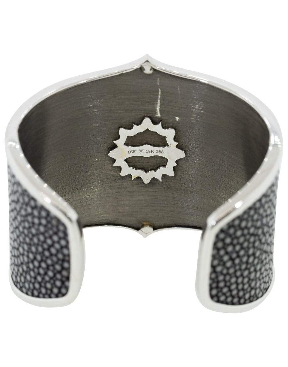 STEPHEN WEBSTER-Hematite Quartz Cuff-WHITE GOLD
