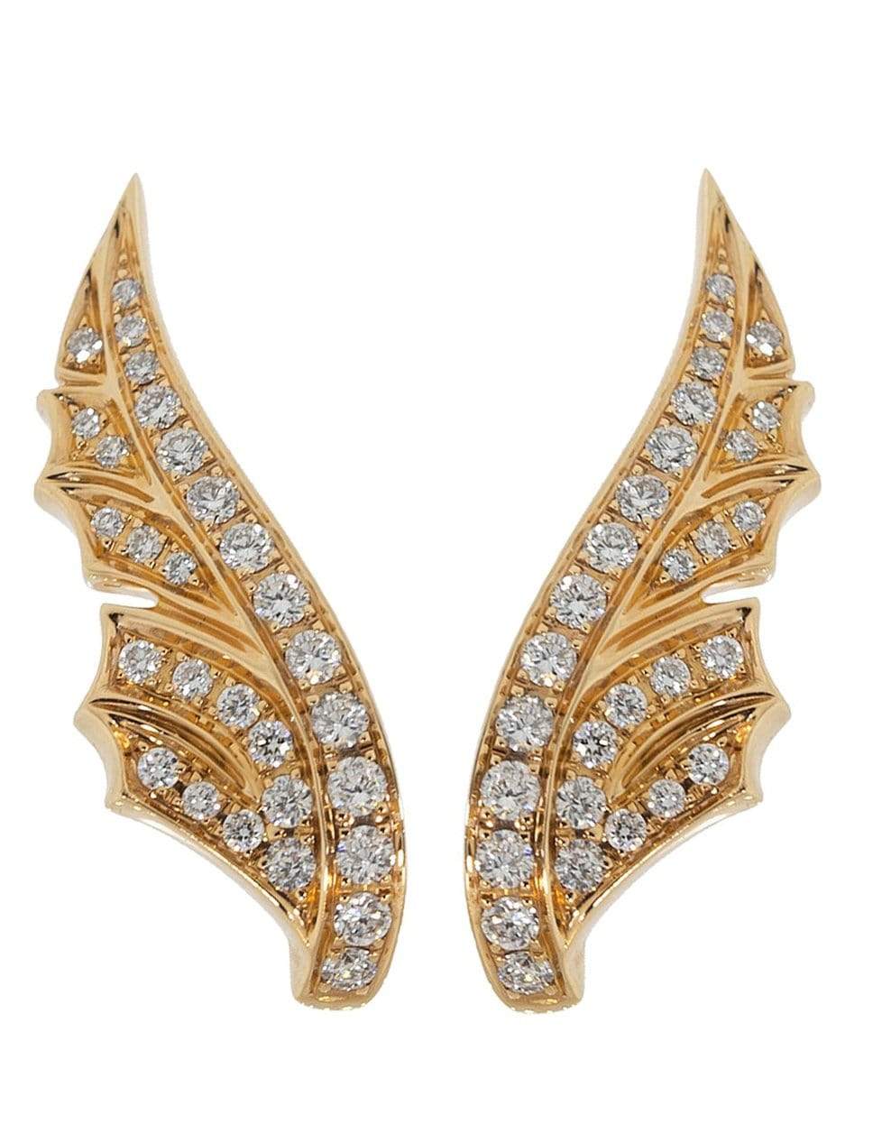 STEPHEN WEBSTER-Magnipheasant Diamond Feather Earrings-ROSE GOLD