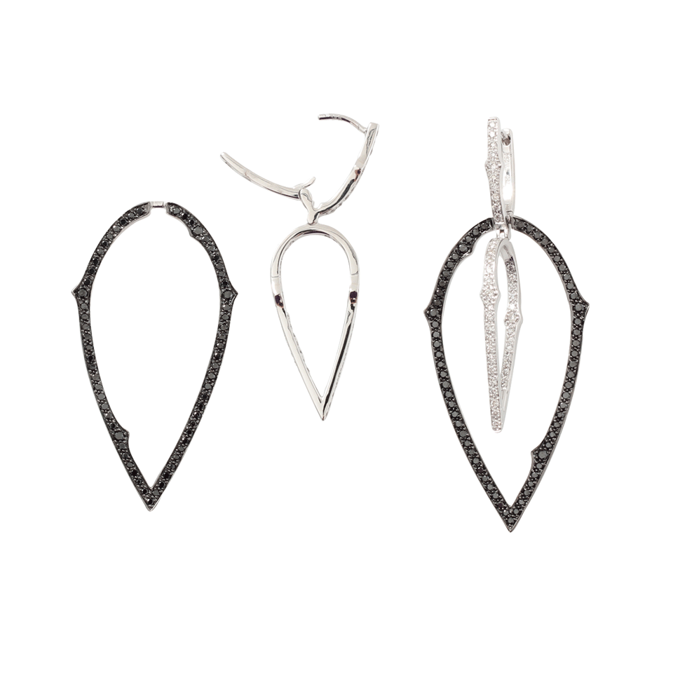 STEPHEN WEBSTER-Diamond Thorn Double Hoop Earrings-WHITE GOLD