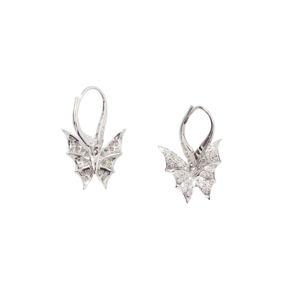 STEPHEN WEBSTER-Fly By Night Diamond Butterfly Earrings-WHITE GOLD
