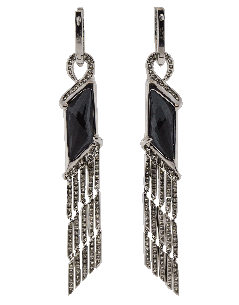 STEPHEN WEBSTER-Hematite And Quartz Earrings-WHITE GOLD