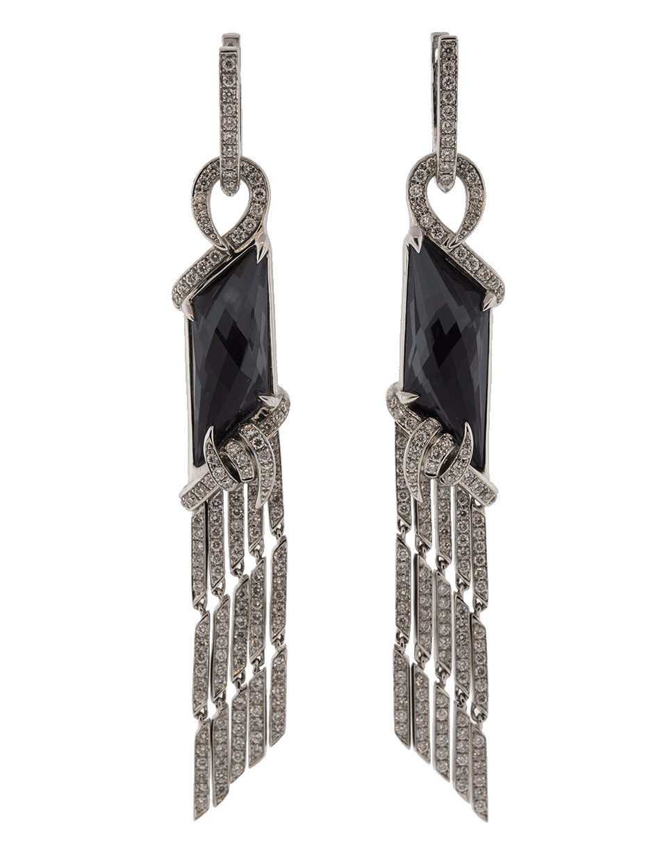 STEPHEN WEBSTER-Hematite And Quartz Earrings-WHITE GOLD