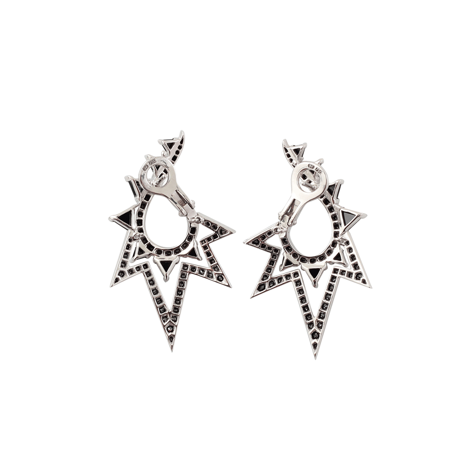 STEPHEN WEBSTER-Lady Stardust Black Diamond Earstuds-WHITE GOLD