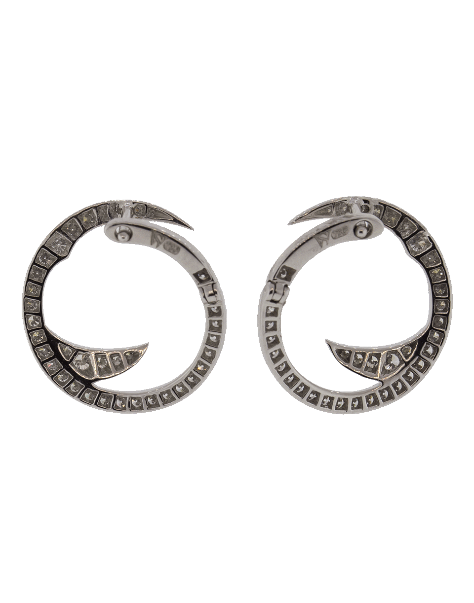 STEPHEN WEBSTER-Mini Thorn Hoop Earrings-WHITE GOLD