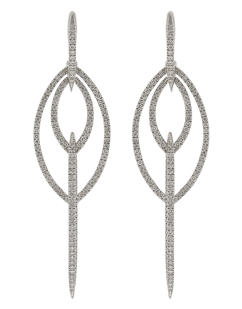 STEPHEN WEBSTER-Thorn 3D Interlaced Hoop Earrings-WHITE GOLD