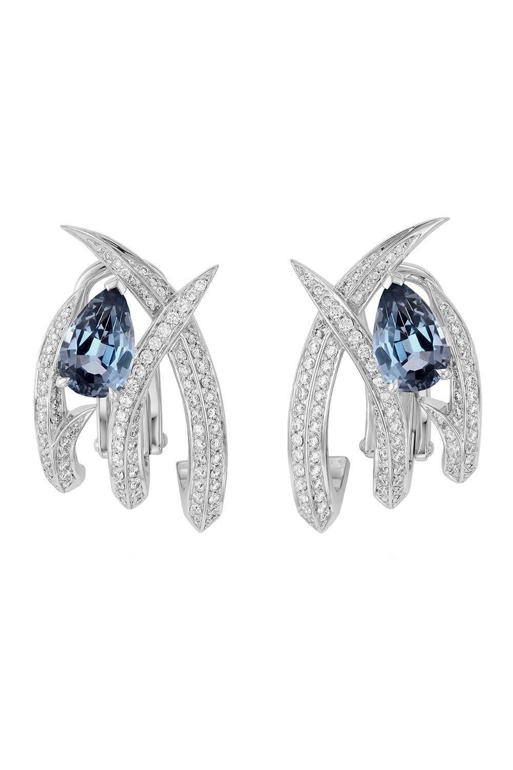 STEPHEN WEBSTER-Thorn Embrace Caged Earrings-WHITE GOLD
