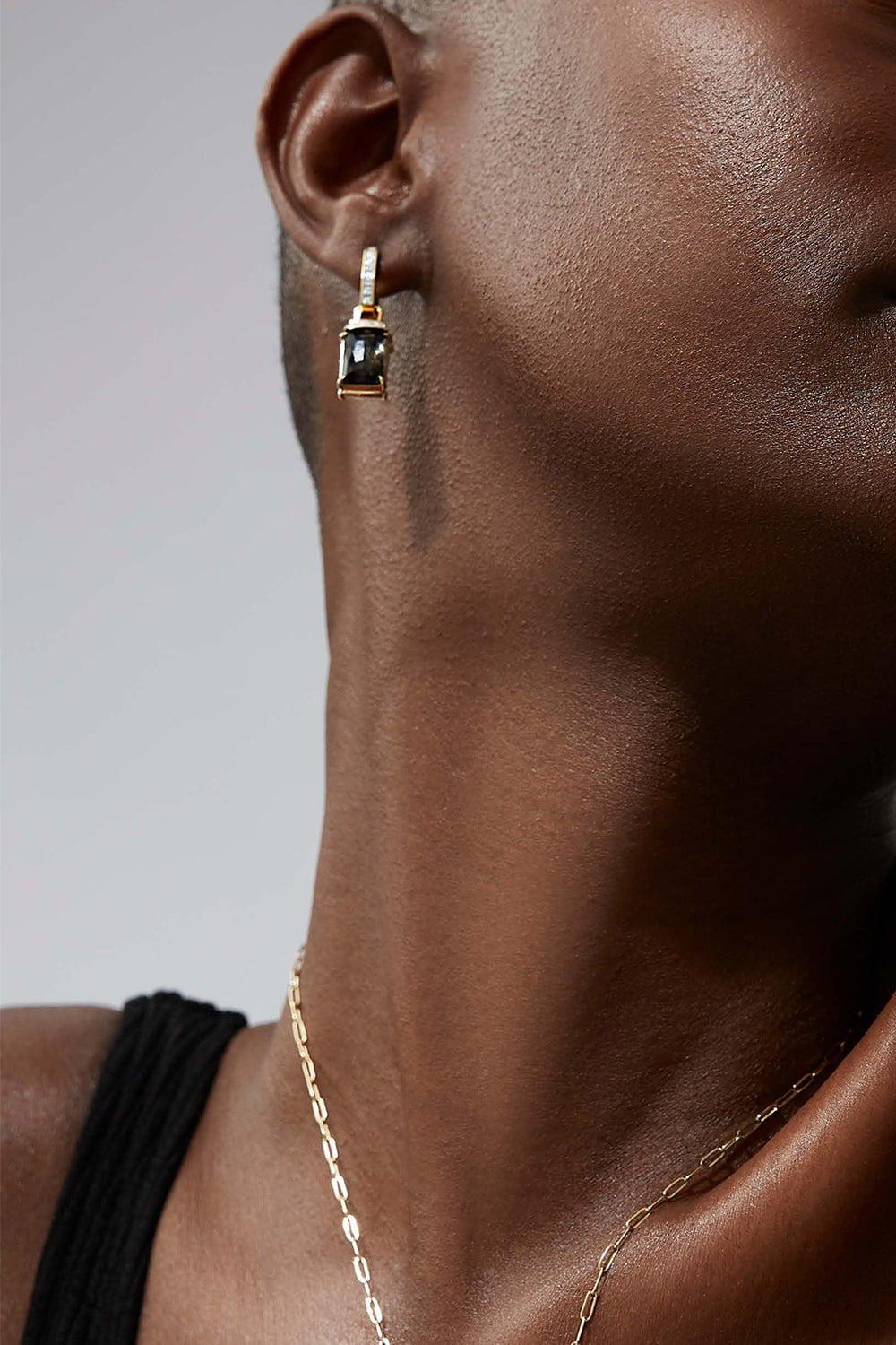 STEPHEN WEBSTER-Crystal Haze Tablet Twister Earrings-YELLOW GOLD