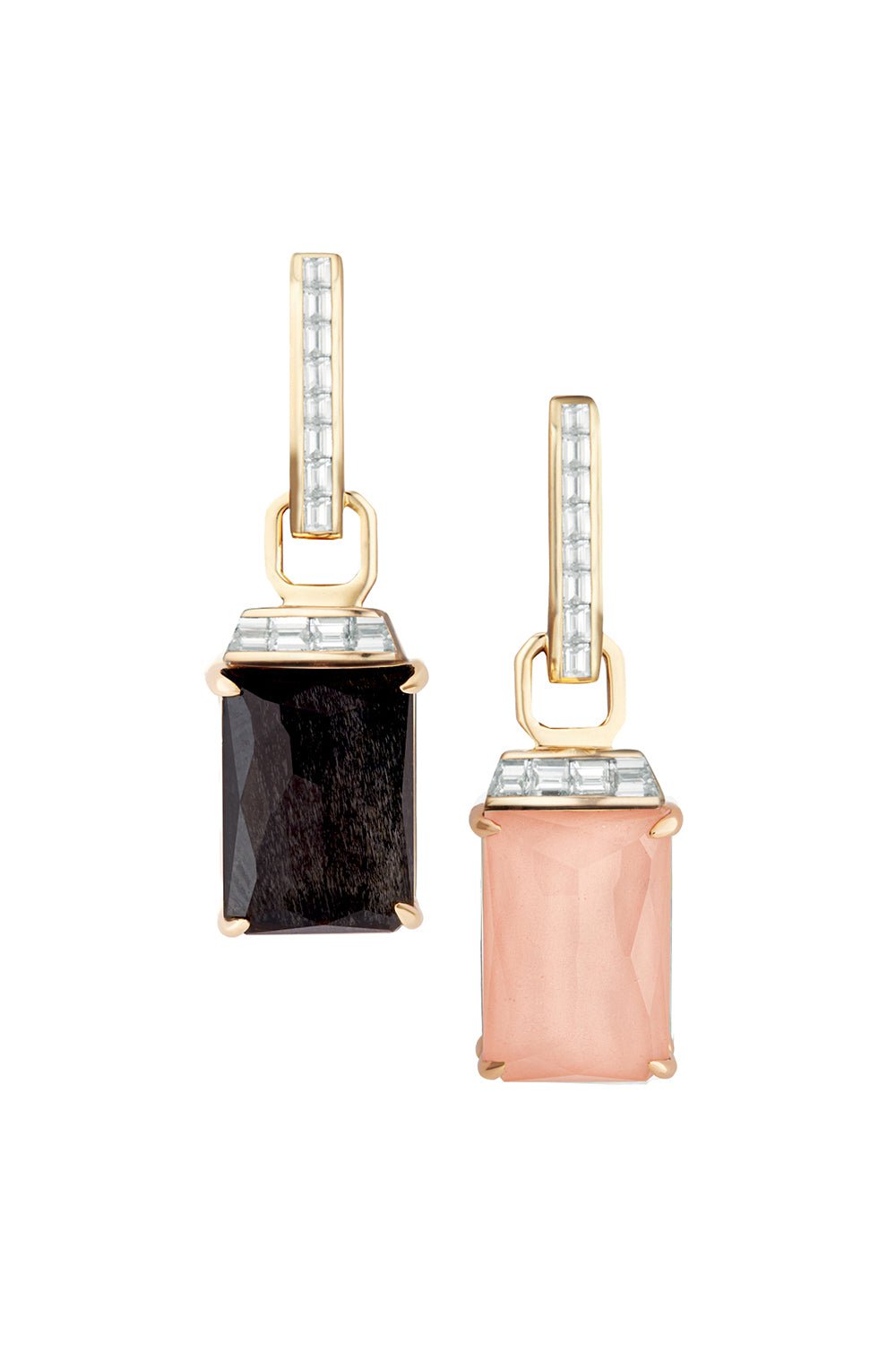 STEPHEN WEBSTER-Crystal Haze Tablet Twister Earrings-YELLOW GOLD