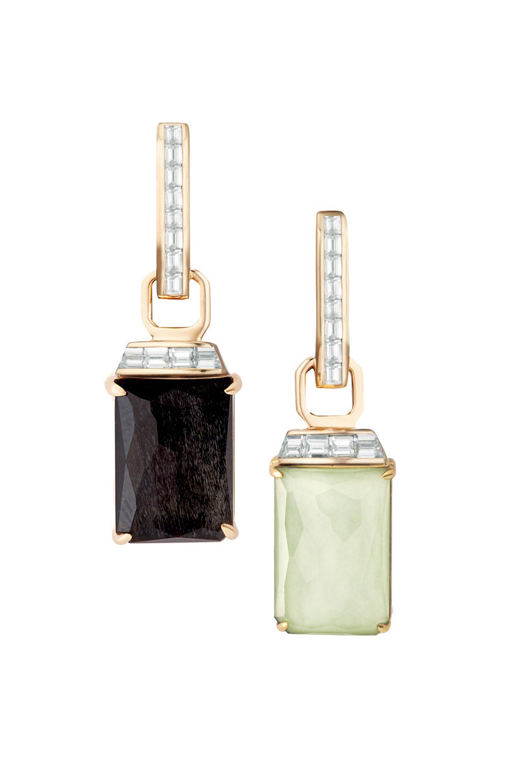 STEPHEN WEBSTER-Crystal Haze Tablet Twister Earrings-YELLOW GOLD