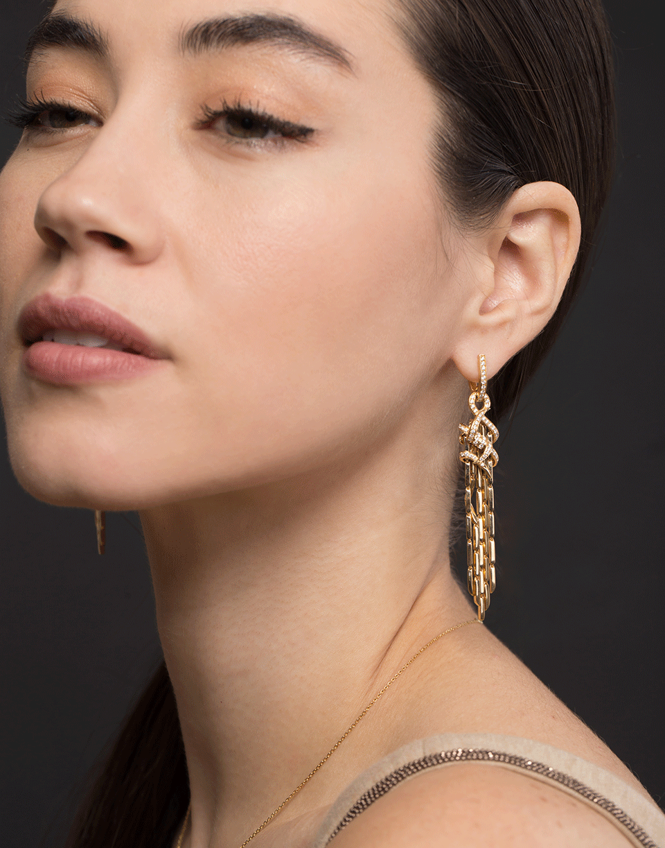 STEPHEN WEBSTER-Forget Me Knot Cascade Diamond Earrings-YELLOW GOLD