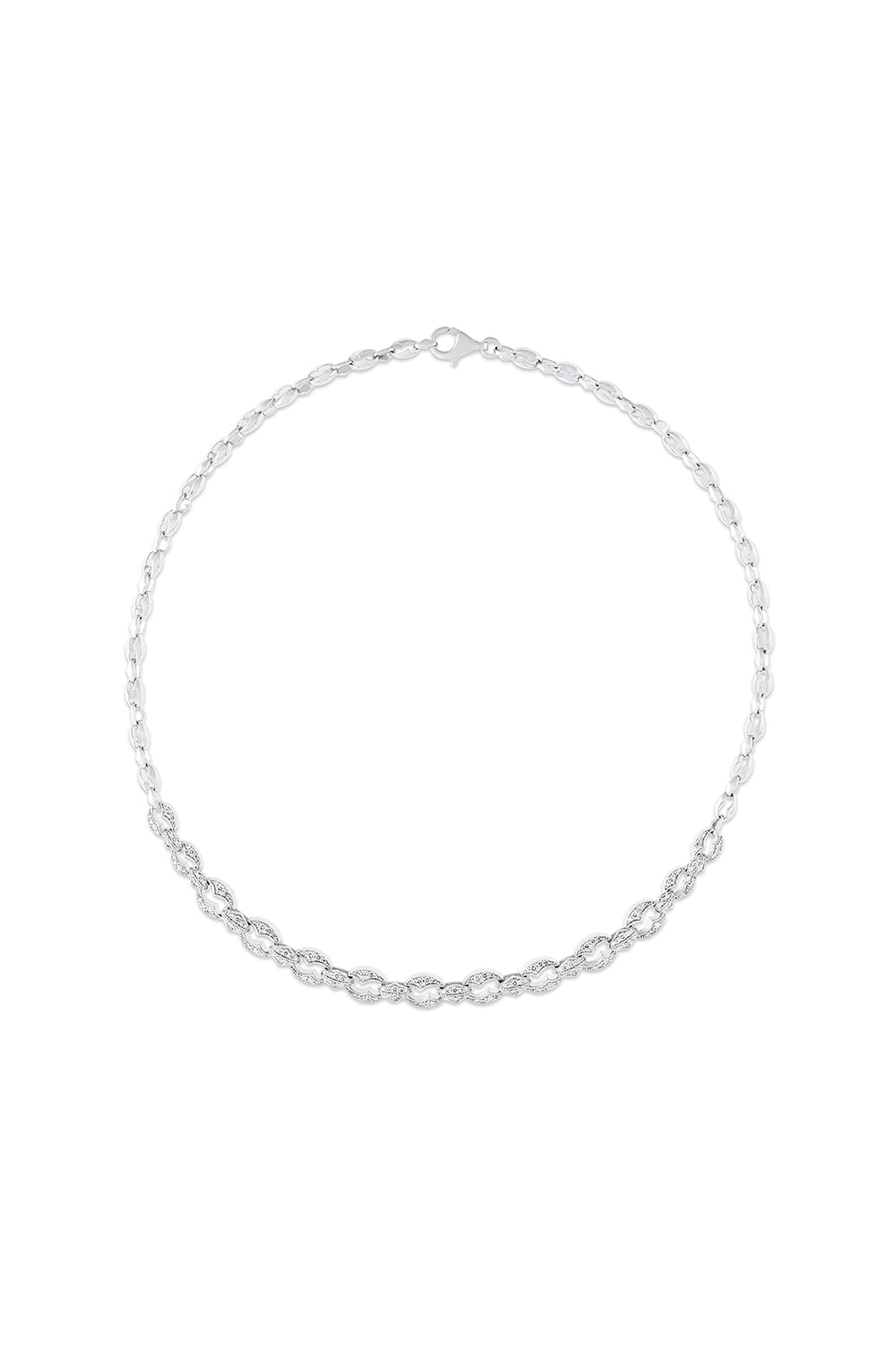 STEPHEN WEBSTER-Chain Link Choker Necklace-WHITE GOLD