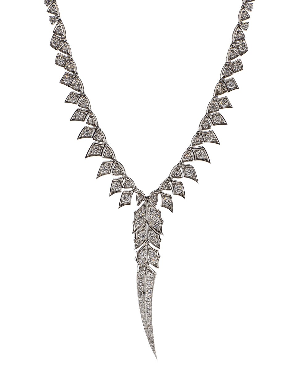 STEPHEN WEBSTER-Pave Diamond Long Necklace-WHITE GOLD