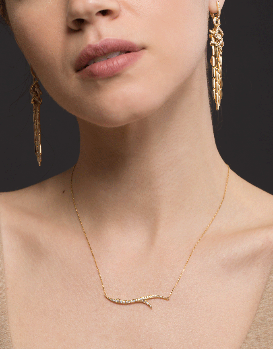 STEPHEN WEBSTER-Diamond Thorn Stem Necklace-YELLOW GOLD