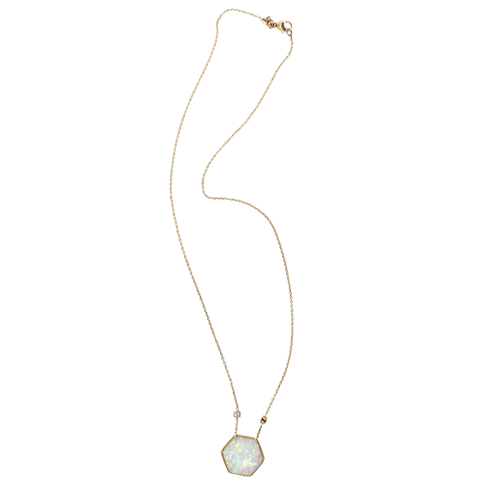 STEPHEN WEBSTER-White Opalescent Quartz Necklace-YELLOW GOLD