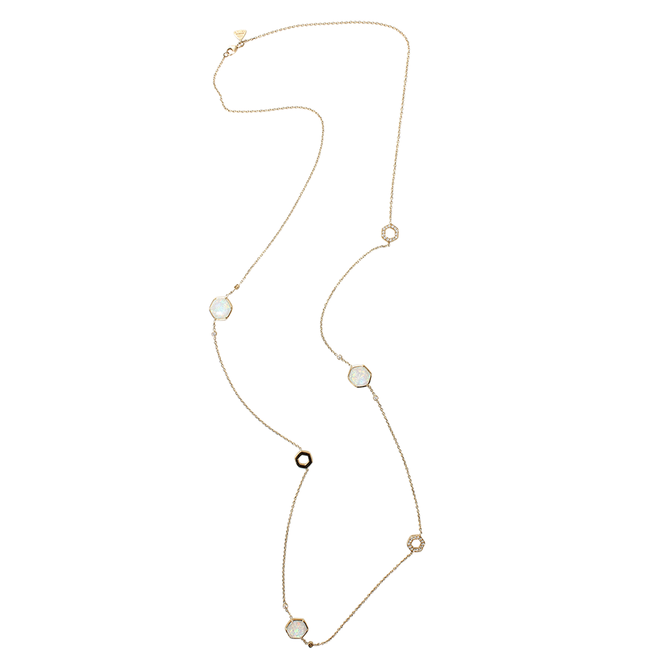 STEPHEN WEBSTER-White Opalescent Quartz Necklace-YELLOW GOLD