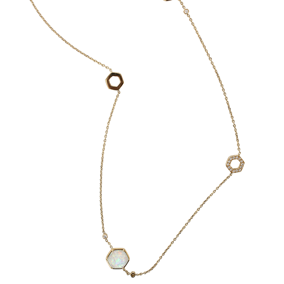 STEPHEN WEBSTER-White Opalescent Quartz Necklace-YELLOW GOLD