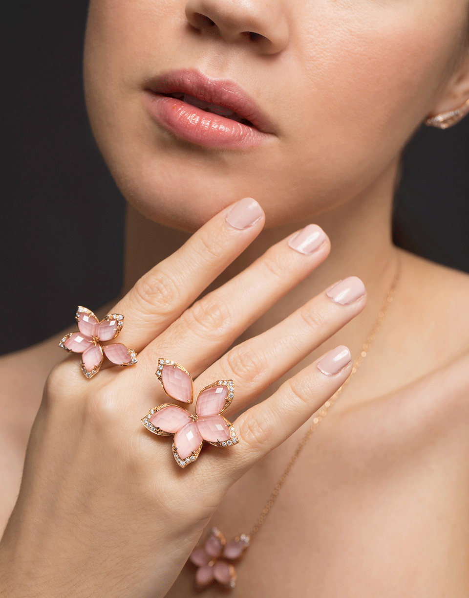 STEPHEN WEBSTER-Love Me, Love Me Not Large Flower Ring-ROSE GOLD
