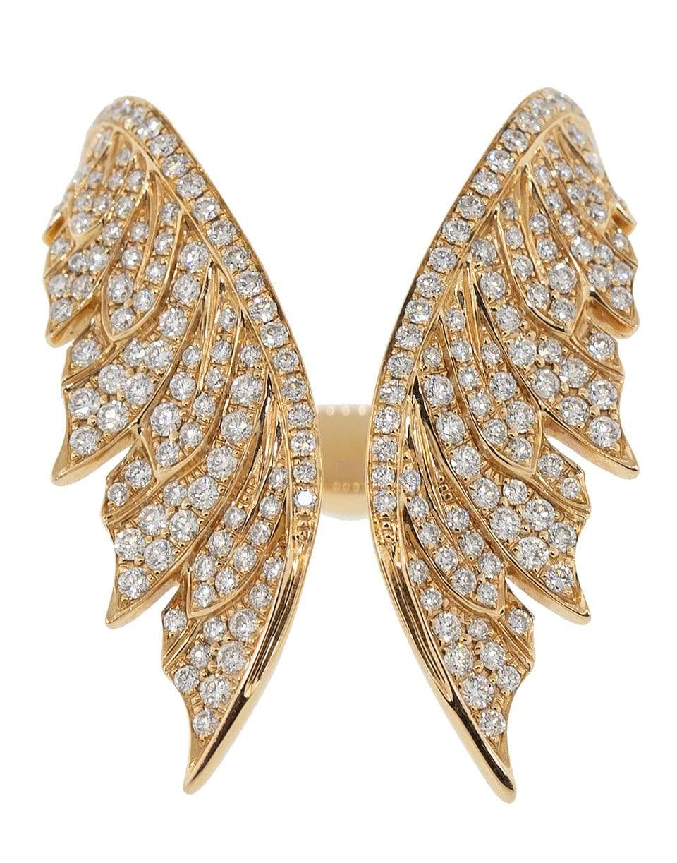STEPHEN WEBSTER-Magnipheasant Diamond Double Feather Ring-ROSE GOLD