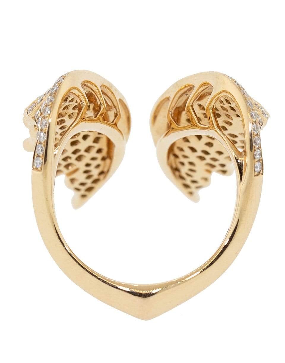 STEPHEN WEBSTER-Magnipheasant Diamond Double Feather Ring-ROSE GOLD
