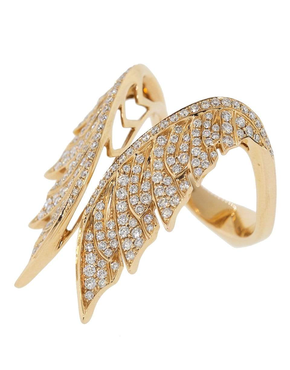 STEPHEN WEBSTER-Magnipheasant Diamond Double Feather Ring-ROSE GOLD