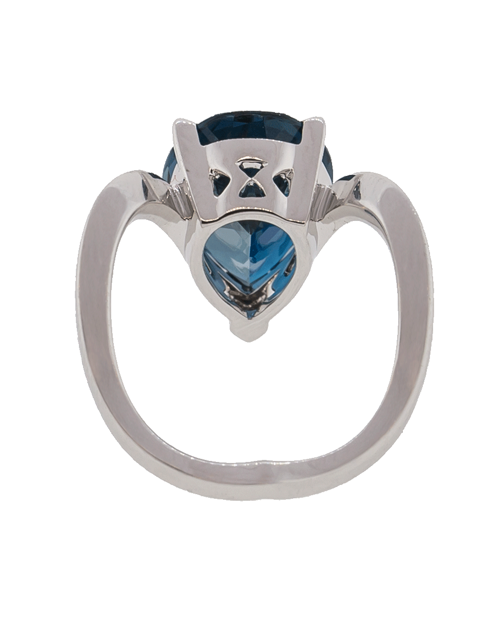 STEPHEN WEBSTER-Blue Topaz Pear Shape Ring-WHITE GOLD