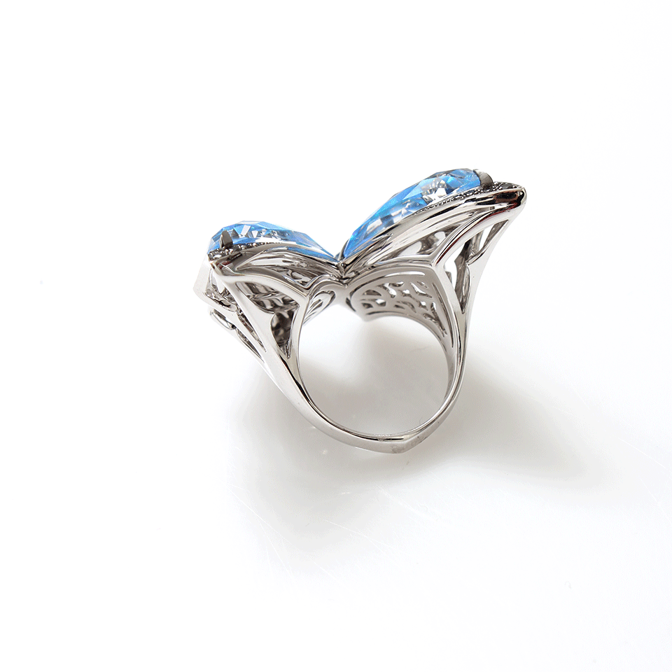 STEPHEN WEBSTER-Opal Quartz Butterfly Ring-WHITE GOLD