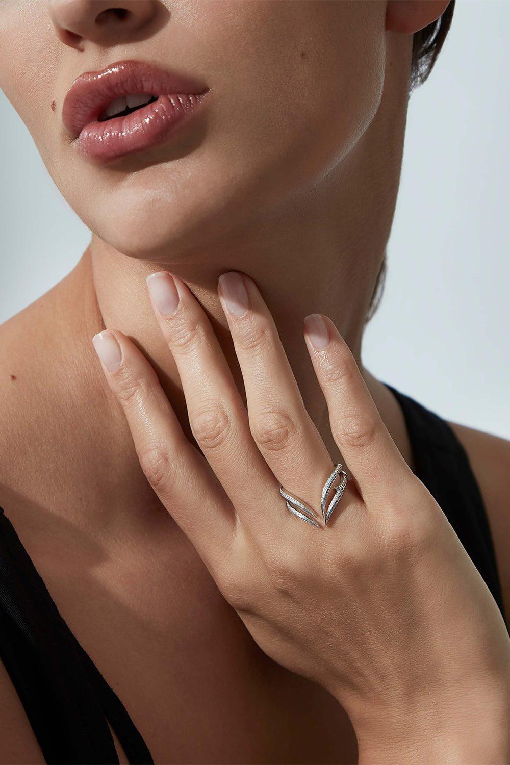 STEPHEN WEBSTER-Attraction Band Outer Ring-WHITE GOLD
