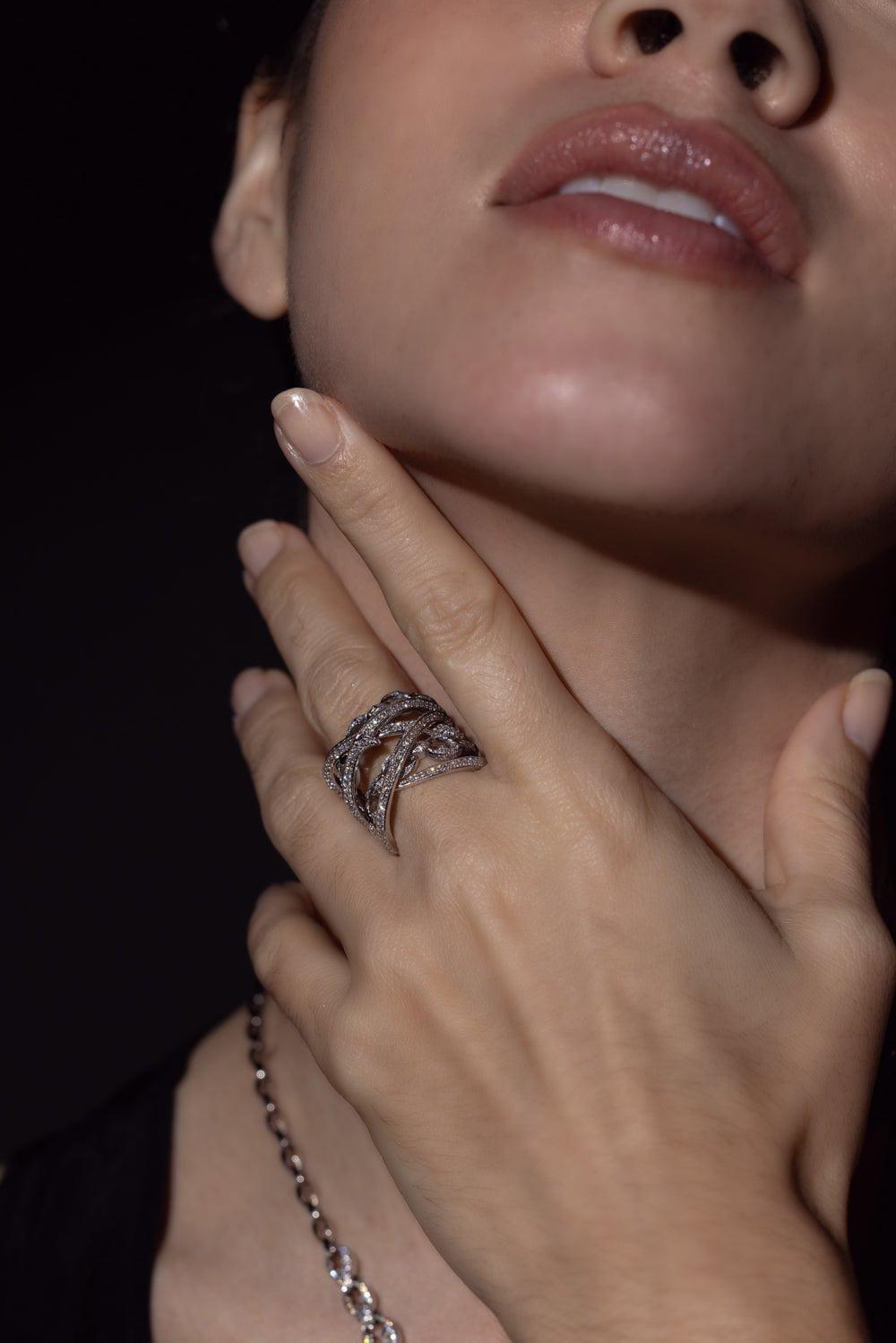 STEPHEN WEBSTER-Bound Together Large Band Ring-WHITE GOLD