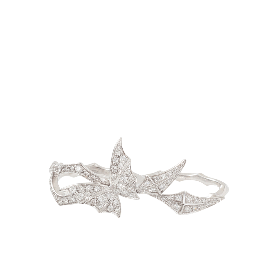 STEPHEN WEBSTER-Fly By Night Two Finger Ring-WHITE GOLD