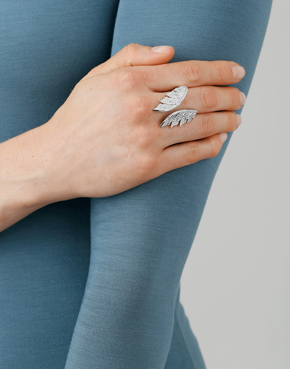 STEPHEN WEBSTER-Open Feather Ring-WHITE GOLD