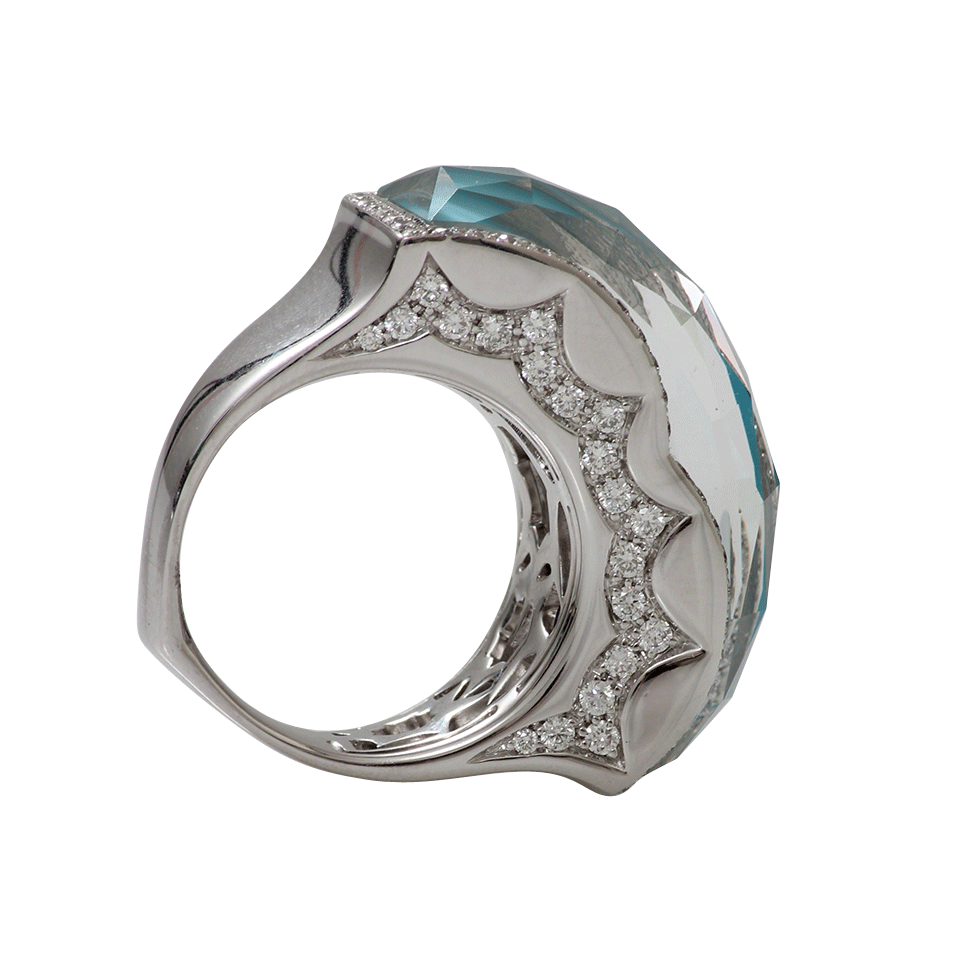 STEPHEN WEBSTER-Turquoise Quartz Ring-WHITE GOLD