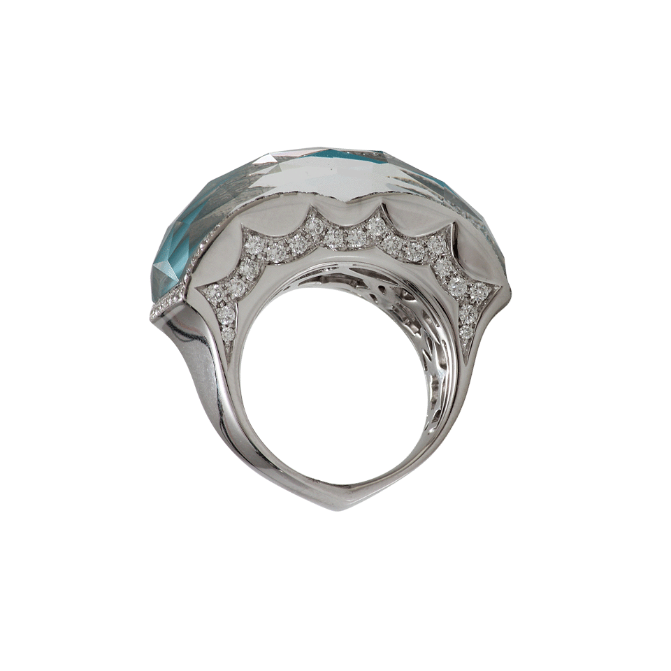 STEPHEN WEBSTER-Turquoise Quartz Ring-WHITE GOLD