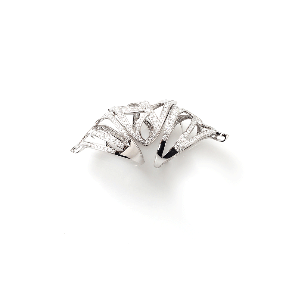 STEPHEN WEBSTER-Diamond Pave Finger Ring-WHITE GOLD