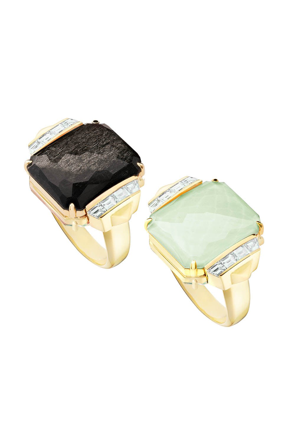 STEPHEN WEBSTER-Crystal Haze Tablet Twister Ring-YELLOW GOLD