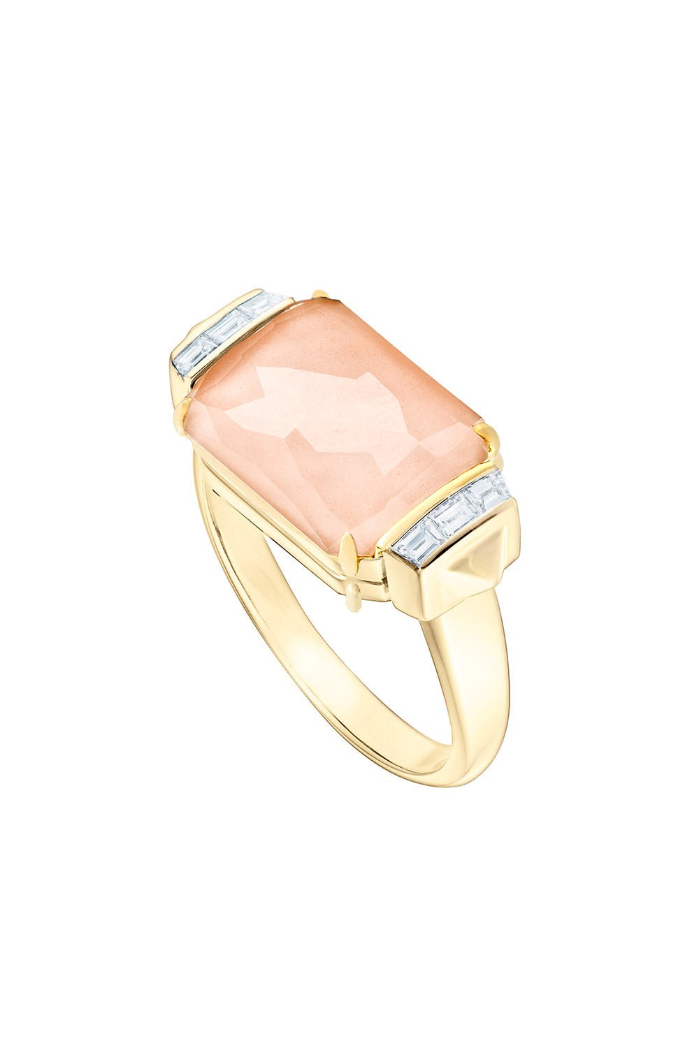 STEPHEN WEBSTER-Crystal Haze Tablet Twister Slim Ring-YELLOW GOLD
