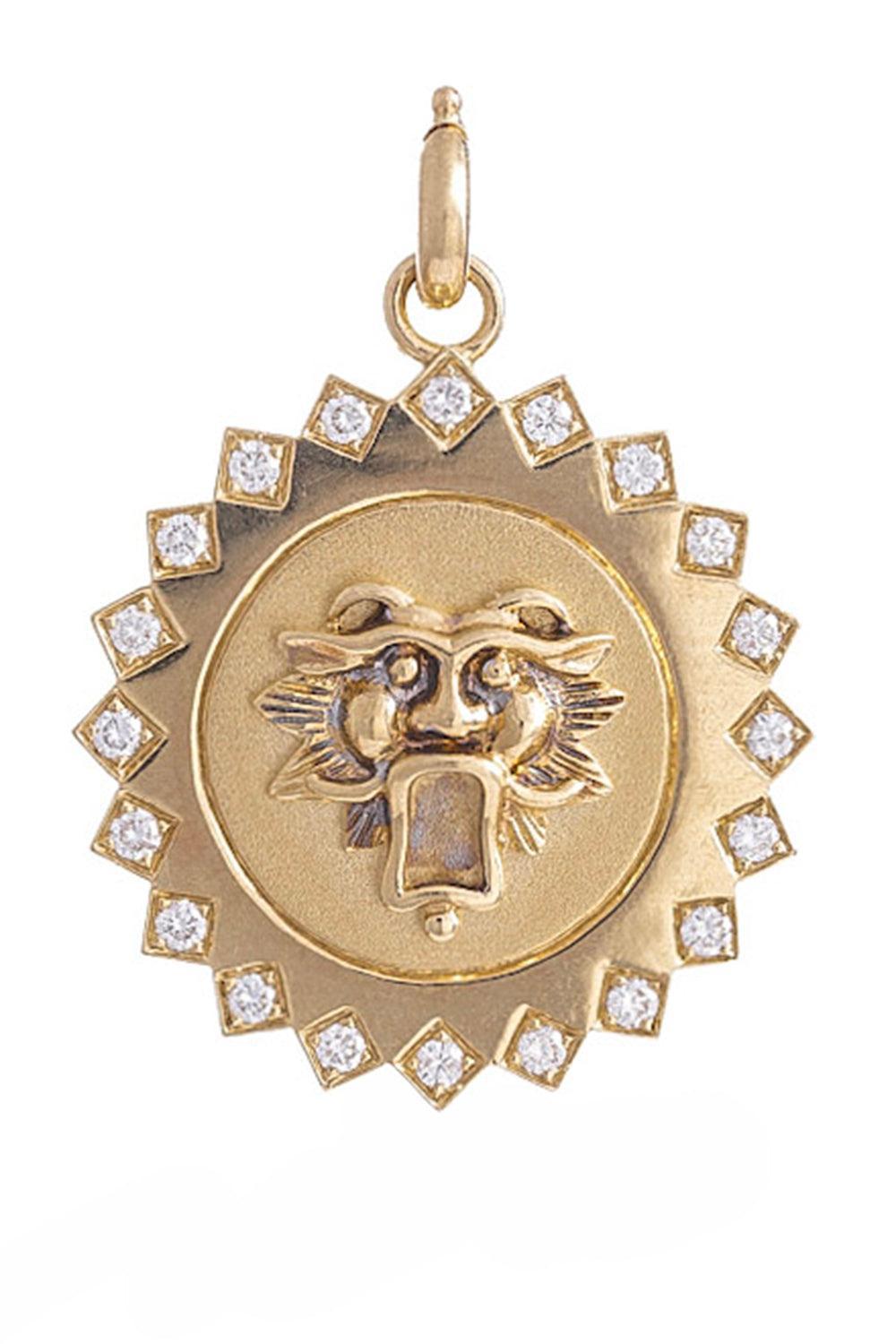  Diamond Mabel Guardian Lion Medallion-YELLOW GOLD-JEWELRYFINE JEWELPENDANT-STORROW 