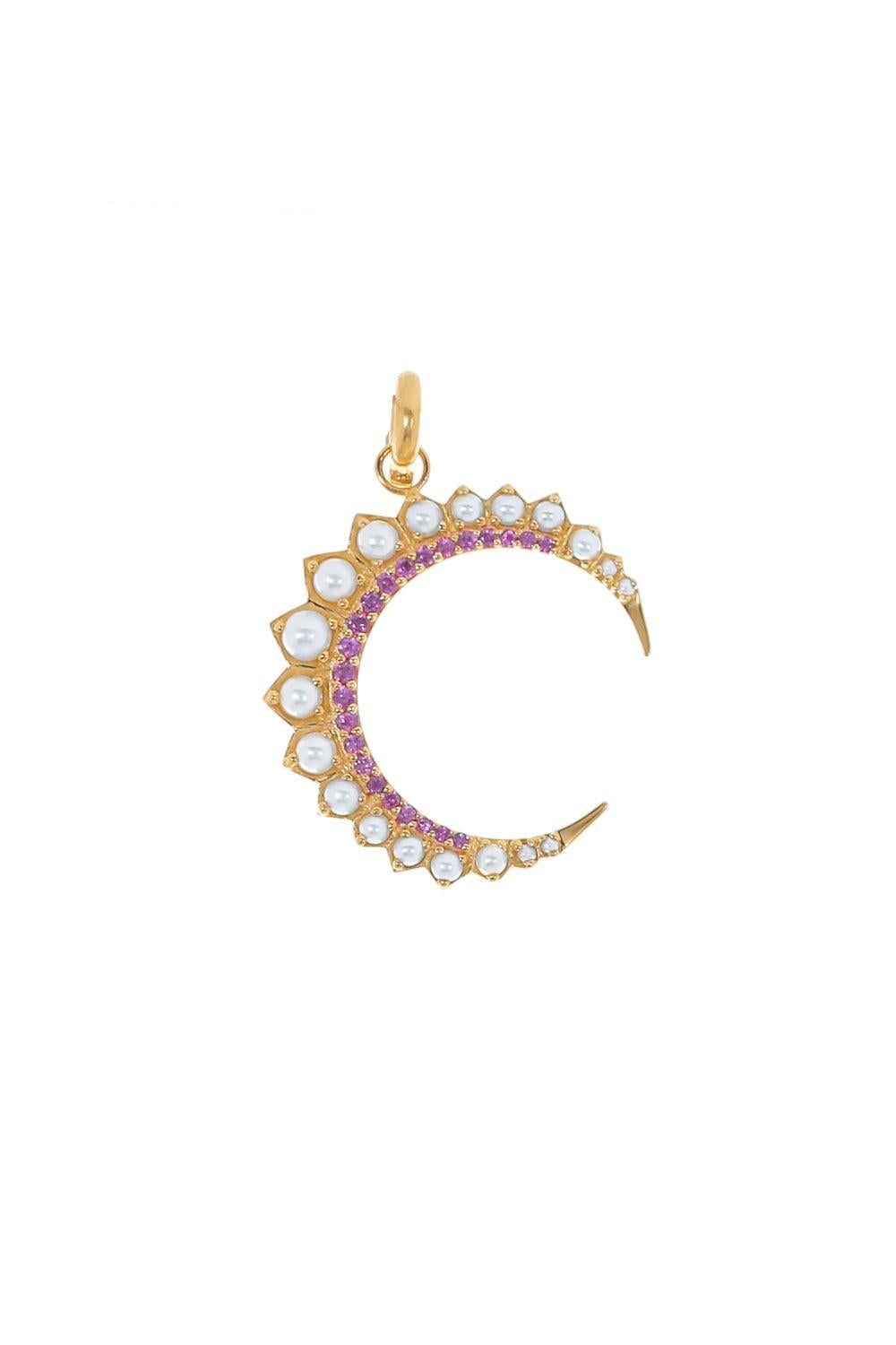 Estelle Crescent Charm Pendant-YELLOW GOLD-JEWELRYFINE JEWELPENDANT-STORROW