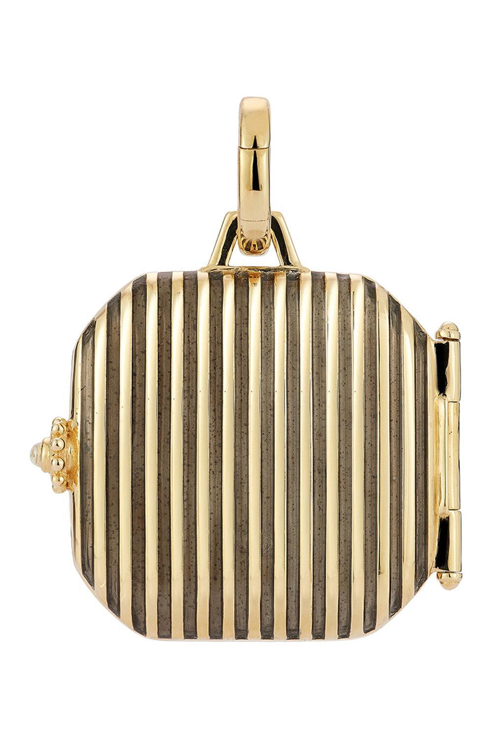Green Tourmaline Diamond Legacy Locket Charm-YELLOW GOLD-JEWELRYFINE JEWELPENDANT-STORROW