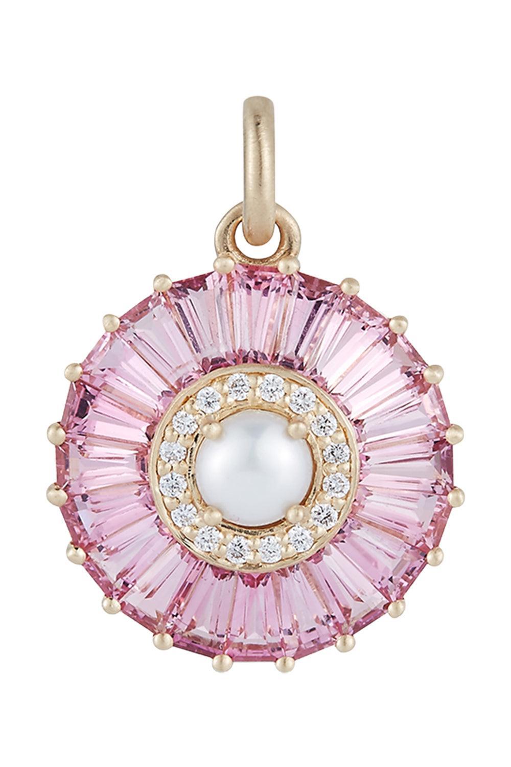  Pearl Diamond Pink Tourmaline Emily Charm-YELLOW GOLD-JEWELRYFINE JEWELPENDANT-STORROW 