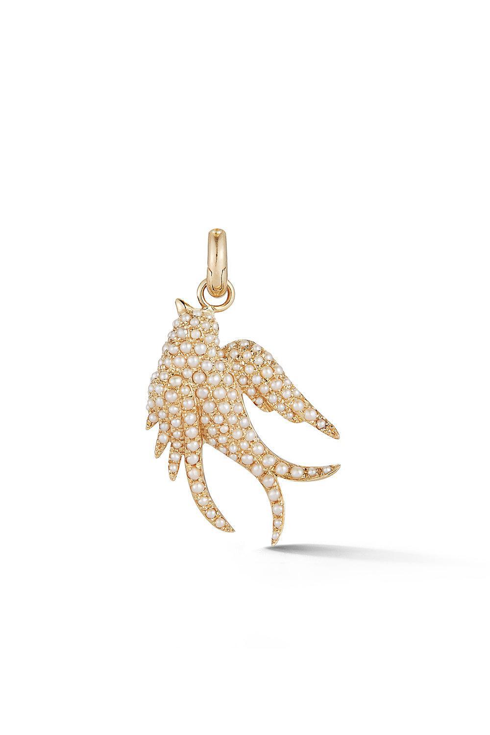 Pearl Sparrow Charm-YELLOW GOLD-JEWELRYFINE JEWELPENDANT-STORROW