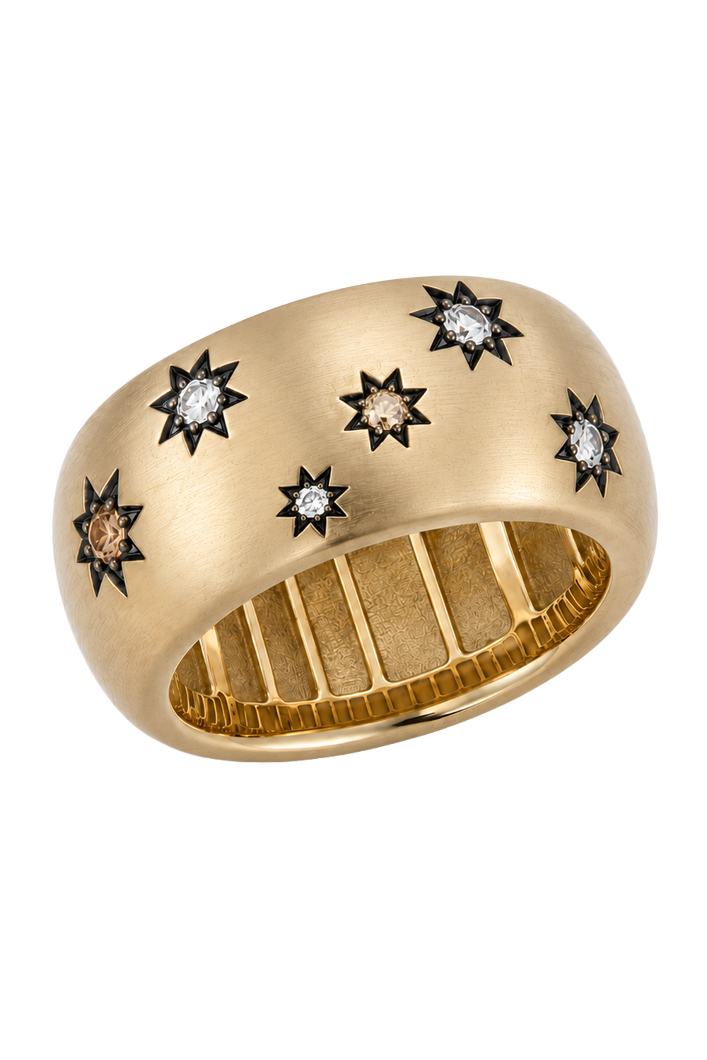 White Brown Diamond Celeste Band Ring-YELLOW GOLD-6-JEWELRYFINE JEWELRING-STORROW