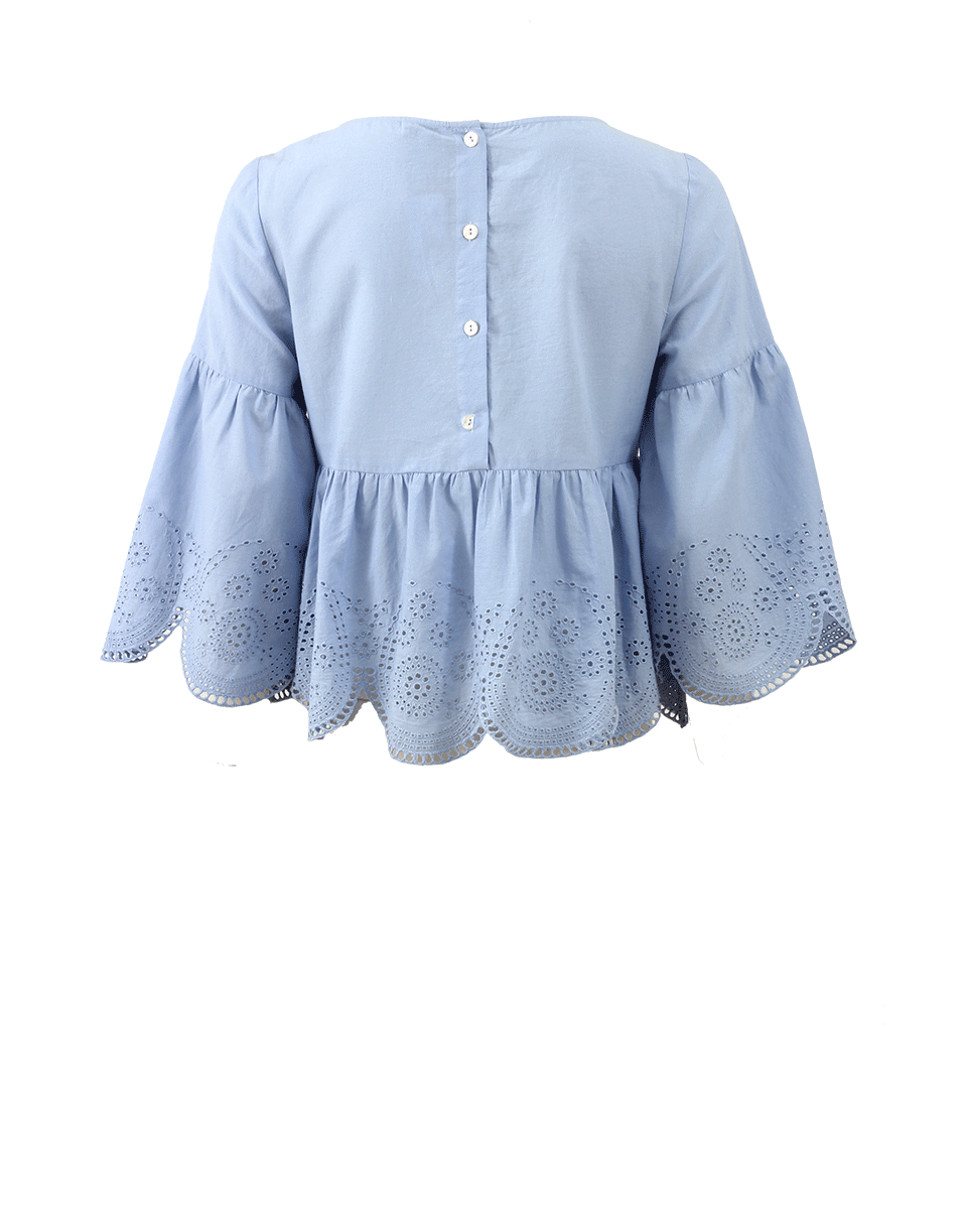 SUNO-Eyelet Cropped Top-