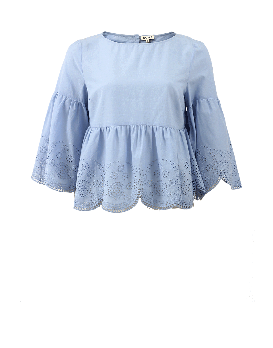 SUNO-Eyelet Cropped Top-