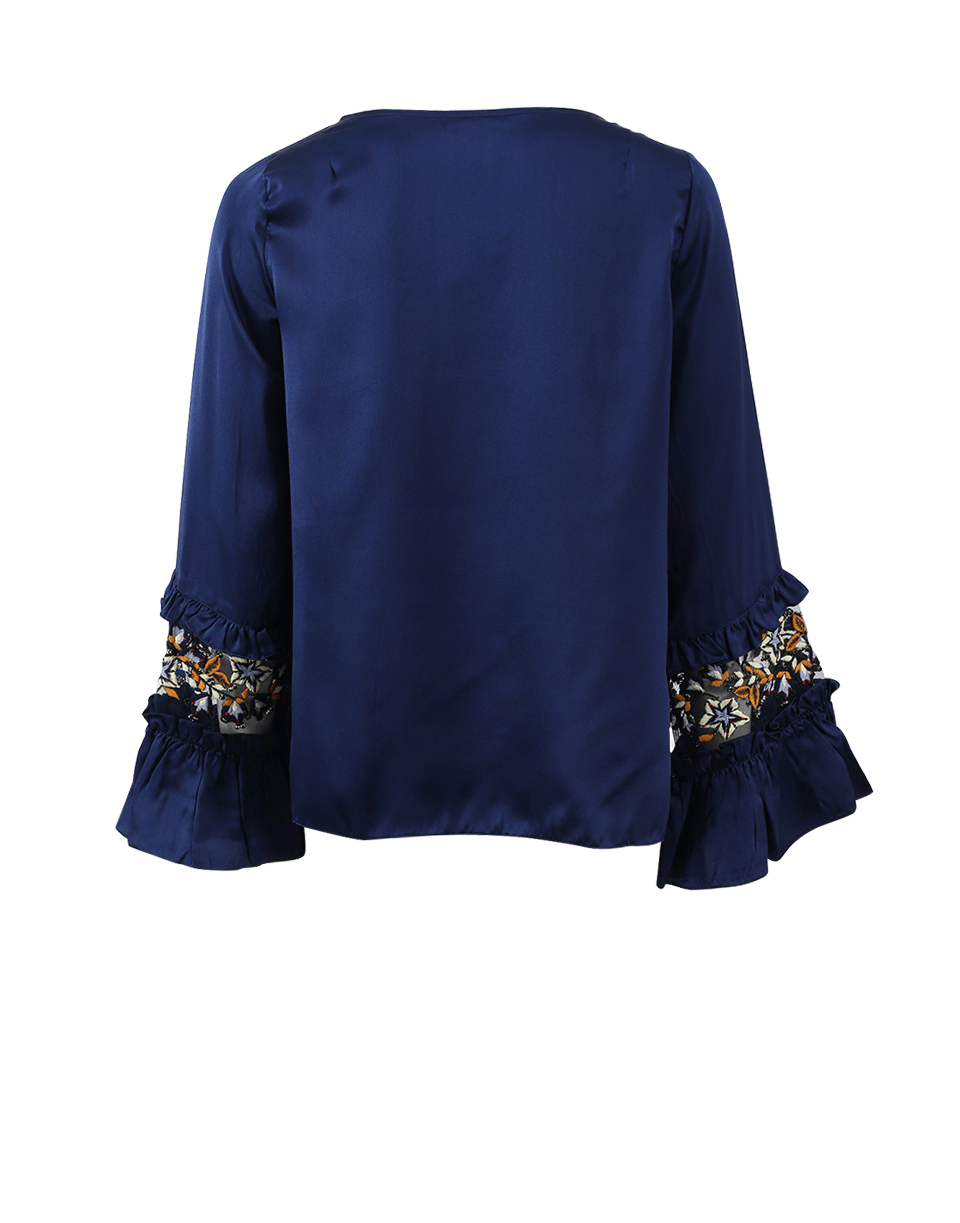 SUNO-Embroidered Cuff Top-