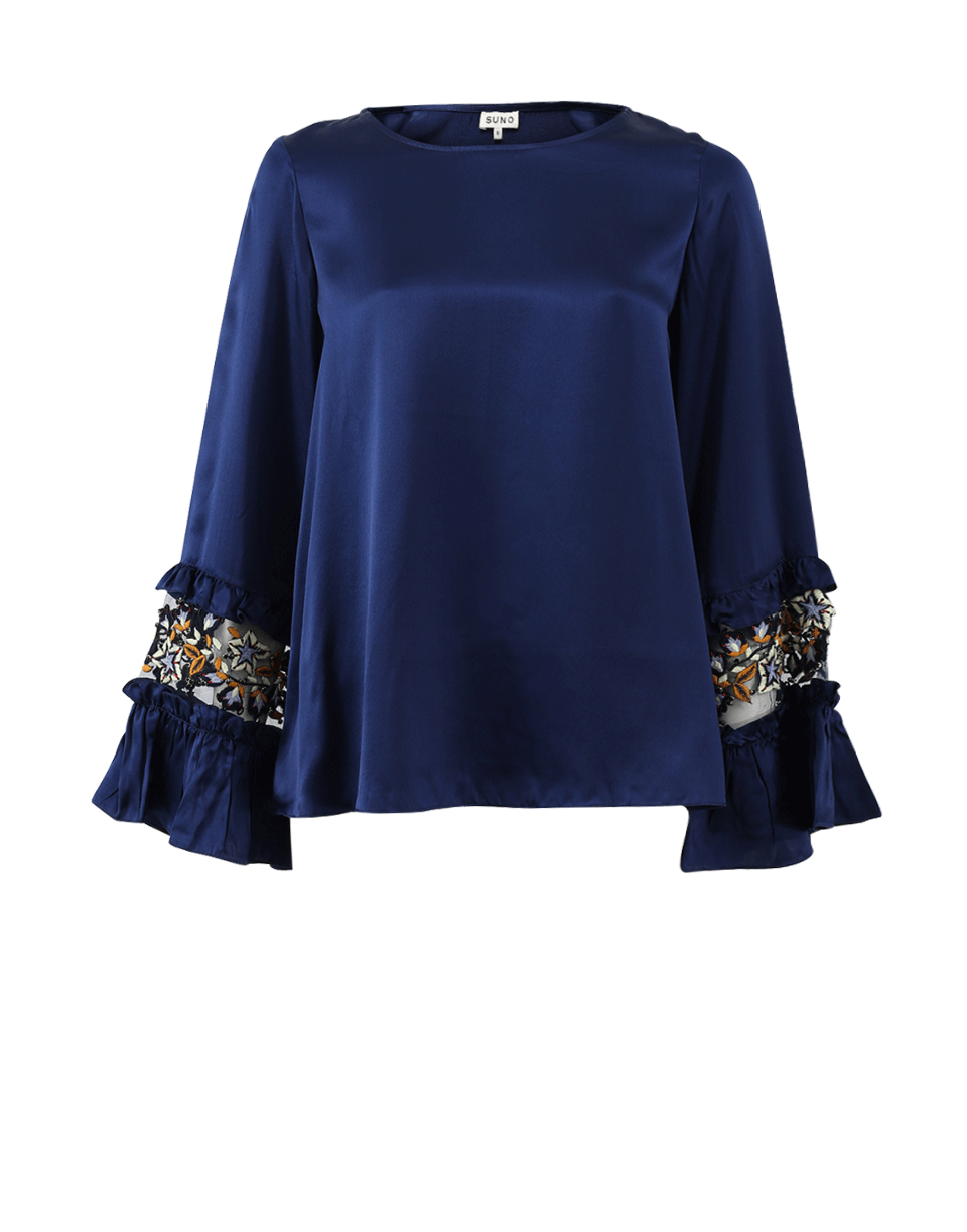 SUNO-Embroidered Cuff Top-