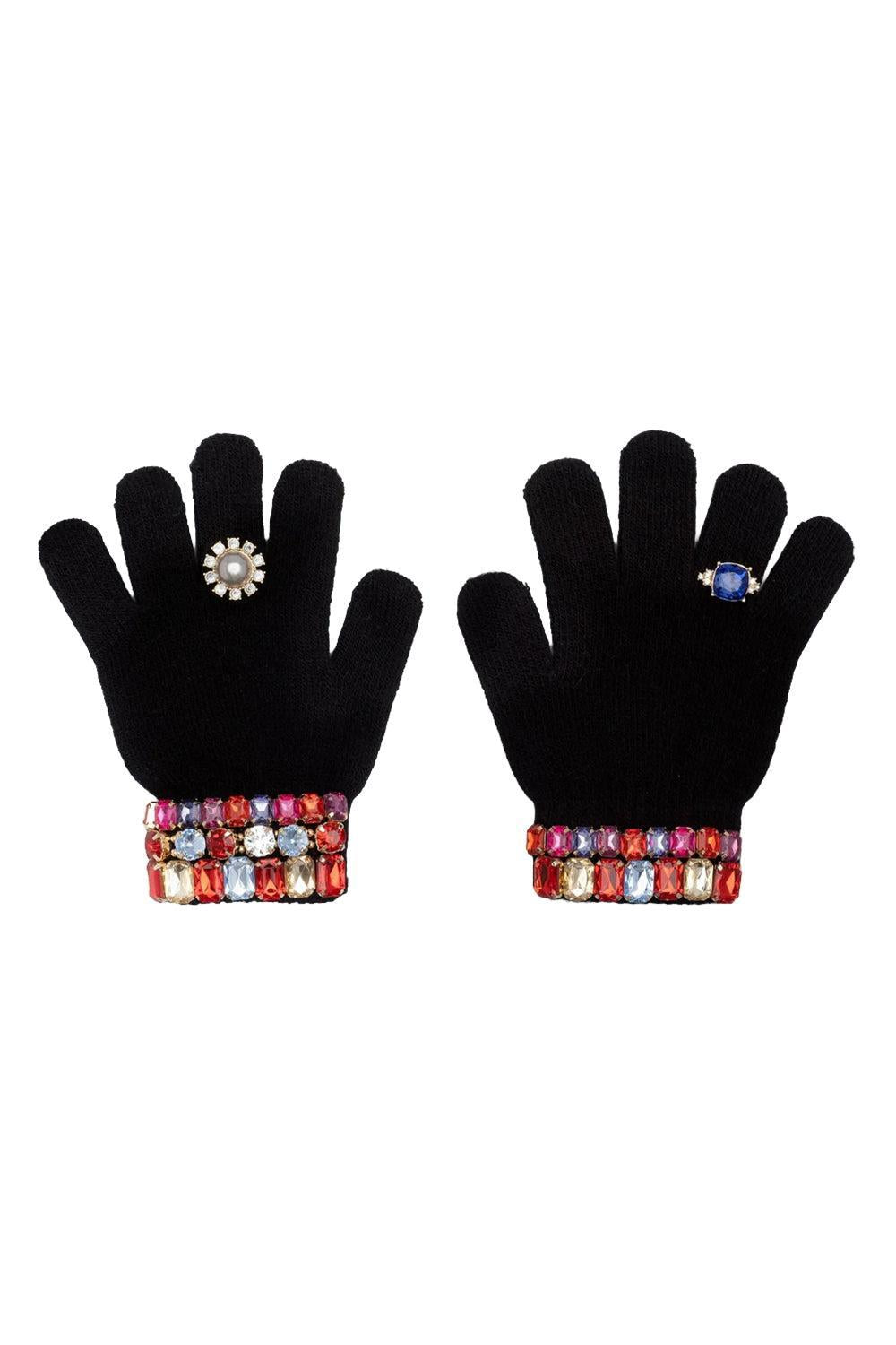 Ice Skating Jeweled Gloves-BLACK-ACCESSORIEGLOVES-SUPER SMALLS