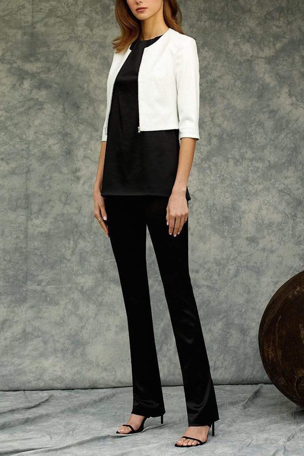 Stretch Leather Cardigan Jacket - White-WHITE-2-CLOTHINGJACKETCASUAL-SUSAN BENDER