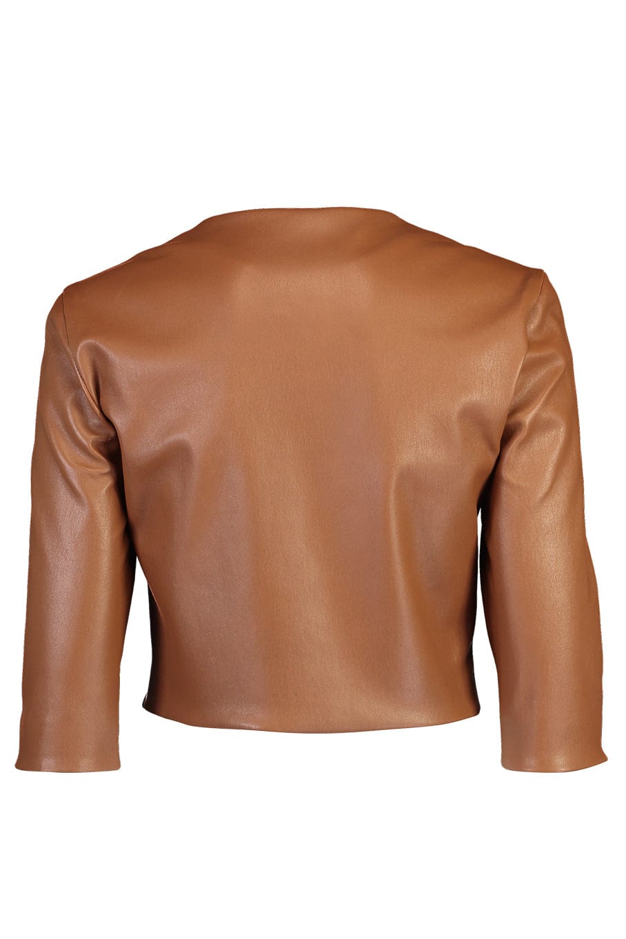 SUSAN BENDER-Stretch Leather Cardigan - Saddle-